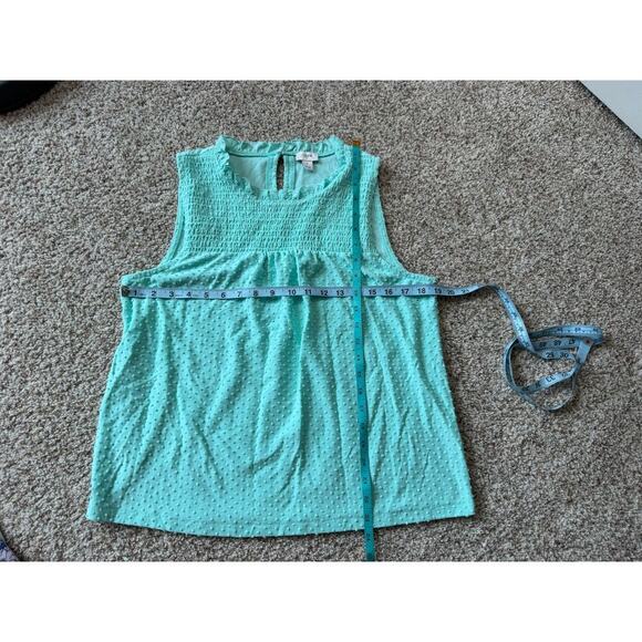 J. CREW Sleeveless cotton, summer blouse/shirt, size women's Large, Teal - Picture 3 of 8